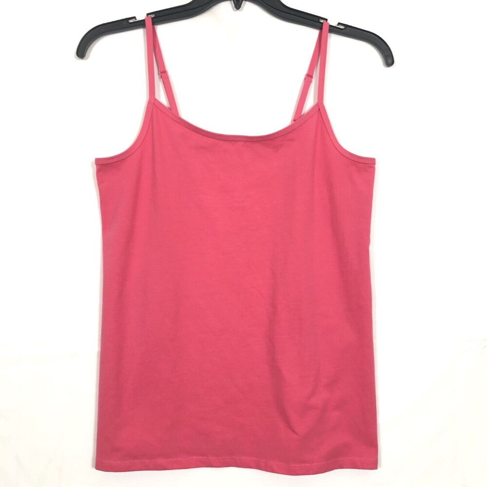 Lane Bryant Essential Cotton Cami Tank Top Size 14/16 Spaghetti Strap Punch Pink